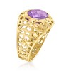 Ross-Simons Italian 3.00 Carat Amethyst Openwork Ring in 14kt Yellow Gold Size 7 - 3 of 4