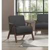 CAVINAS Polyester Accent Chair with Walnut Finish Wood Cushion Backrest,Upholstered Living Room Chairs,Reading Chairs for Living Room - 2 of 4