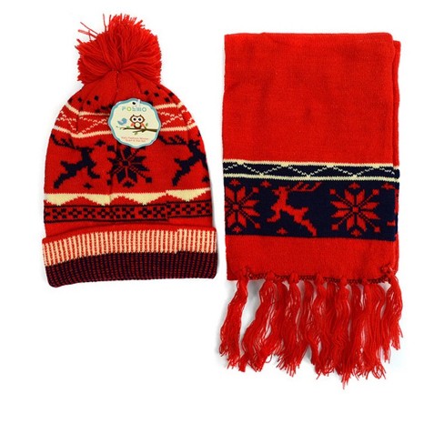 Childrens red best sale hat and scarf