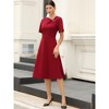 INSPIRE CHIC Women's Work Short Sleeve A-Line Business Casual Midi Dresses - 4 of 4