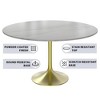 LeisureMod Verve 48" Round Dining Table, Modern Stone Top Dining Table with Brushed Gold Stainless Steel Pedestal Table Base - 3 of 4