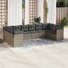 vidaXL Garden Sofa Set Grey PE rattan, steel, polyester 10 Piece Set - 2 of 4