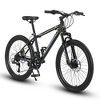 Kumasinova 24" Steel Frame Mountain Bike,Bicycle with Shimano 21 Speed,Dual Disc Brakes,Front Suspension Fork,Bike for Boys & Girls - 2 of 4