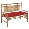 vidaXL Patio Bench with Cushion, 47.2" Bamboo - 2 of 4