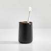iDesign Toothbrush Holder with Removable Wood Divider - Matte Black - 3 of 4