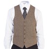 Gioberti Men's 6 Button Slim Fit Formal Herringbone Tweed Vest - 2 of 2