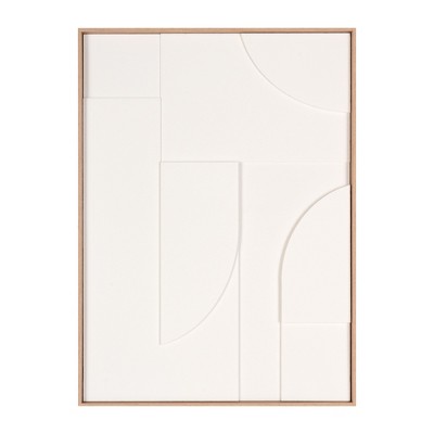HomeRoots White Geo Mache Brown Shadowbox Wall Art