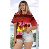 LA LEELA Button Down Shirt for Women Funky Vacation Casual Summer Hawaiian Beach Party Blouse Short Sleeve Tops Tropical Shirts for Women - 3 of 4