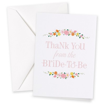 25ct Botanical Bridal Shower Thank You Cards