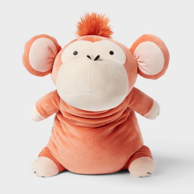Детские мягкие игрушки Pillowfort Monkey Weighted Plush Kids' Throw Pillow Orange — фото 4