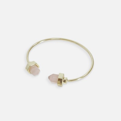 Sanctuary Project Rose Quartz Pillar Cuff Bracelet Gold