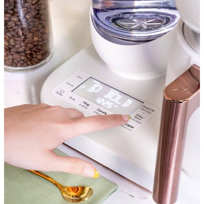 Matte White Smart Drip Coffee Maker with Thermal Carafe