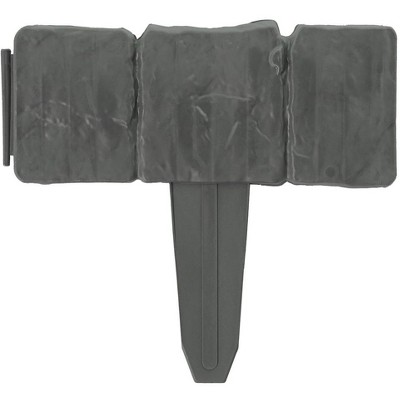 Gray Plastic Cobbled Stone Style Lawn Edging Set