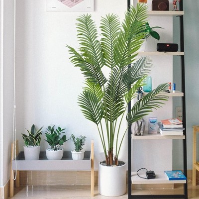Artificial Palm Tree 5FT Fake Tropical Palm Plant with 12 Trunks, Faux Plants Indoor Olive Tree for Home Decor Indoors and Outdoors