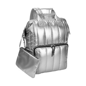 Joan & David Tubular Quilted Metallic Puffer Nylon 18-Inch Workbook Backpack - 1 of 4