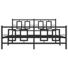 vidaXL Modern Metal Double Bed Frame - Black Steel with Headboard/Footboard, Center Support Slats - 59.1"x78.7" Mattress Size, Bedroom Furniture - 4 of 4