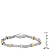 Steeltime Ladies tri toned stainless steel beads mesh bracelet - 3 of 4