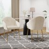 Coolbibila Modern Style Dining Chairs Set Of 2,Upholstered Round Back Dining Chair,Sloping Armrests,Kitchen Dining Chair With Metal Legs - 2 of 4