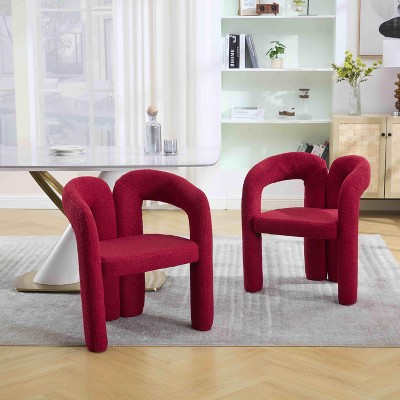 APRILSOUL Contemporary Designed Velvet Fabric Upholstered Accent,Dining Chair,Barrel Side Chairs Kitchen Armchair for Living Room set of 2