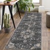 Vintage Distressed Floral Medallion Area Rug for Living Room, Washable Non Slip Retro Accent Throw Carpet for Bedroom - 2 of 4