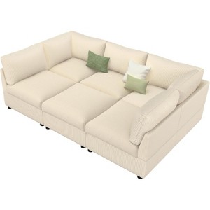 AMERLIFE Oversized Modular Sectional Sofa with 32" Deep Seat, 6-Piece Convertible U/L/S Couch - 1 of 4