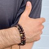 Crucible Men's Red Tiger Eye Stone Bead Adjustable Bracelet (8mm) - 4 of 4