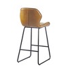 Alilang 18.50 inches Mid-Century Modern Counter Height Bar Stool with Faux Leather Seat and Metal Frame-Brown - 3 of 4