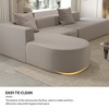 135" L-Shaped Modular Sectional Sofa, Deep Seat Corduroy Cloud Couch with Movable Ottoman, 5-Seater Boneless Compression Sofa No Assembly Required - 3 of 4