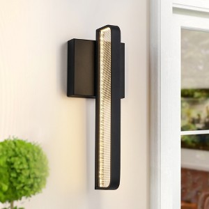 Rennnsan Ombrya 13"H Hardwired Rectangle Industrial LED Dimmable Outdoor Wall Sconce in Black - 1 of 4