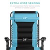 Best Choice Products Oversized Padded Zero Gravity Chair, Folding Outdoor Patio Recliner w/ Side Tray - 2 of 4