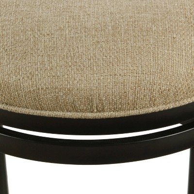 Tan Swivel Backless Wood and Metal Counter Stool, 24-Inch
