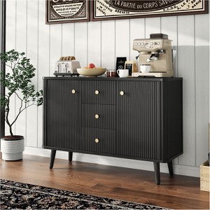 CuisinSmart 47" Sideboard Buffet Cabinet with Drawers, Fluted Accent Storage Cabinet with 2 Doors&3 Drawers, Modern Credenza for Entryway Living Room - 1 of 4