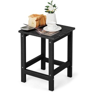 Costway 14'' Patio Adirondack Side End Table HDPE Square Weather Resistant Garden Black/Brown/Grey/White - 1 of 4