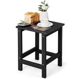 Costway 14'' Patio Adirondack Side End Table HDPE Square Weather Resistant Garden Black/Brown/Grey/White
