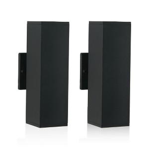 Gulches Outdoor Wall Lights - 2-Pack Modern Up and Down Black Sconce for Porch and Patio - 1 of 4
