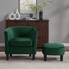 COMHOMA Velvet Accent Chair & Ottoman - Modern Barrel Armchair for Living Room/Bedroom, Soft Velvet - 2 of 4