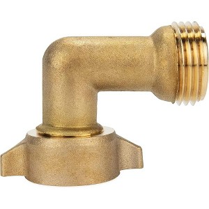 Amber Sports Camco 90° Hose Elbow for RVs – Brass, Lead-Free, Easy Grip, Fits RV Water Hoses & Outdoor Faucets – 1-Pack (22505) - 1 of 4