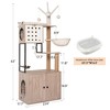 BENCMATE Pet Tower All-in-One Cat Tree with Litter Box Enclosure, Featuring Hammock, Bed, Food Station, Scratching Posts, Beige, 29.53"*22.05"*6.5" - 3 of 4