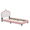 NicBex Twin/Full Size Princess Upholstered Bed Frame with Crown-Shaped Headboard for Girls,Solid Wood Slats Support,Easy Assembly - 4 of 4