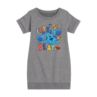 - Blue's Clues & You! - Let's Play Graphic Short Sleeve Fleece Dress