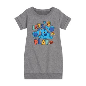 Girls' - Blue's Clues & You! - Let's Play Graphic Short Sleeve Fleece Dress - 1 of 3