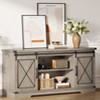 Farmhouse Tv Stand for 65 Inch TV, Entertainment Center with Sliding Barn Doors and Adjustable Shelf, Storage Cabinet for Living Room, Bedroom - 2 of 4