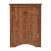 SEVOBAL Bathroom Storage Cabinet Oak Triangle Freestanding Cabinet with Adjustable Shelves for Organized Living, Brown, 17.2"*17.2"*31.5" - 2 of 4