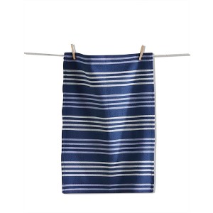 TAG Basket Weave Stripe Dishtowel Blue - 1 of 1