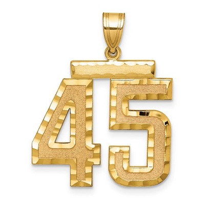 Black Bow Jewelry 14k Yellow Gold, Varsity Collection, Large D/C Pendant Number 45