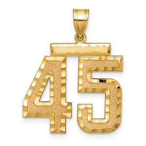 Black Bow Jewelry 14k Yellow Gold, Varsity Collection, Large D/C Pendant Number 45 - 1 of 3