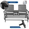 Costway 2 Person Outdoor Patio Double Glider Chair Loveseat Rocking Turquoise/Gray/Brown/Black/Navy/Wine - 4 of 4