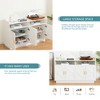 TiramisuBest Modern Farmhouse Storage Cabinet with Adjustable Shelves & Carved Door Panels,Rustic Solid Wood Sideboard for Dining Room,Living Room - 4 of 4