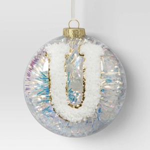 Christmas Monogram Plastic Tinsel Ball U - Wondershop™ - 1 of 3