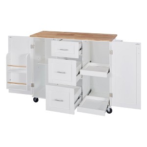 NicBex 3 Drawer Rolling Kitchen Island Cart with 2 Slide-Out Shelf,Kitchen Island on Wheels with Spice and Tower Rack,Island Table for Kitchen - 1 of 4